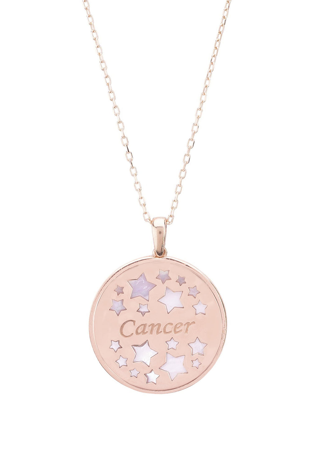 Zodiac Mother of Pearl Gemstone Star Constellation Pendant Necklace Cancer
