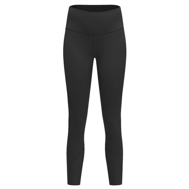 Stretch cropped pants _2019 thread stitching yoga pants high waist nude stretch-Alibaba