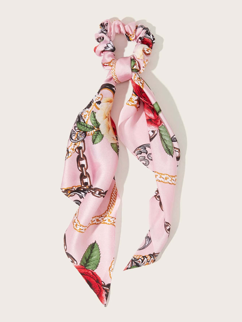 Ditsy Floral & Chain Pattern Scrunchie Scarf