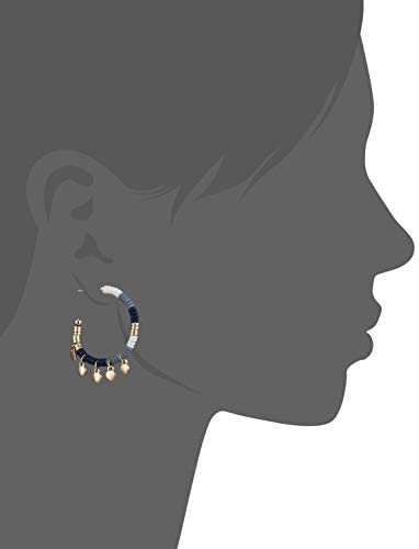 Lucky Brand Beaded Charm Hoop Earrings