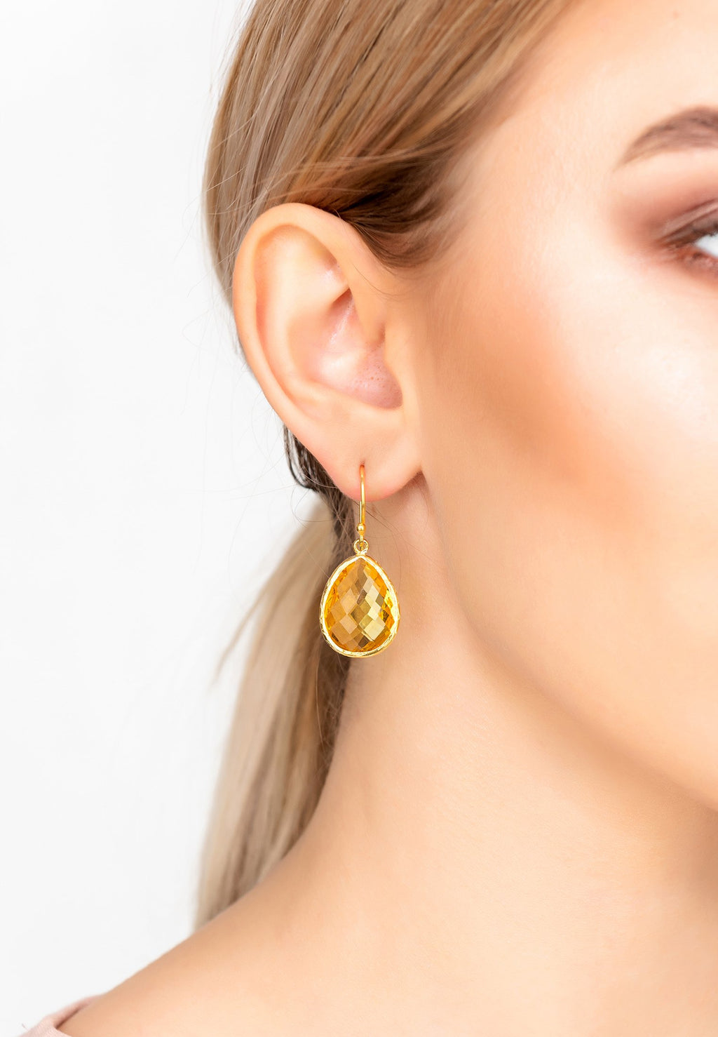 Petite Drop Earring Citrine Hydro Gold