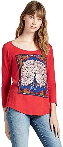 Lucky Brand - Women's - Red Peacock Matchbook Graphic Cotton Tee