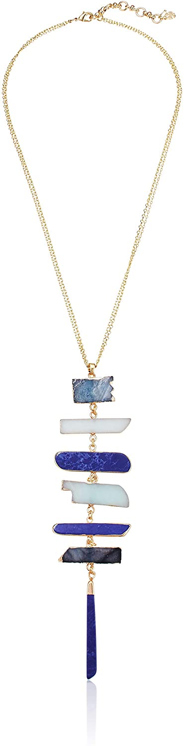 Lucky Brand Jewelry Lapis Stacked Pendant Necklace, Gold