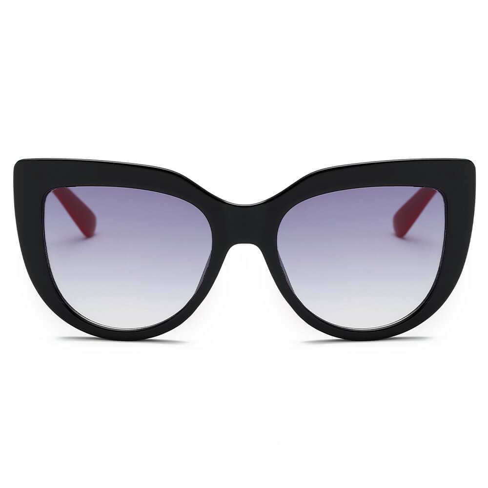 HELSINKI | S1095 - Women Round Cat Eye Oversized Fashion Sunglasses