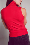 Knitted Tank Jumper in Red