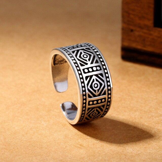 Pattern in a Round Sterling Silver Ring