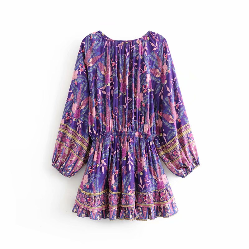 Bohemian Maxi Purple Dress